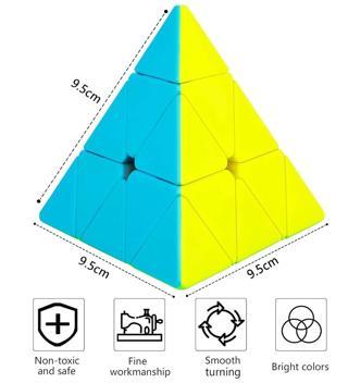 Sole QY Speed Cube, Pyraminx Profesyonel 3x3 Speed Üçgen Rubik Zeka Küpü -Q1 Ming S2