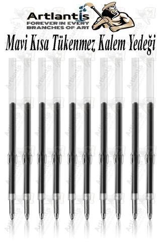 Kısa Tükenmez Kalem Yedeği 10 Adet Tükenmez Kalem İçi Yedek Plastik Tükenmez Kalem İçi Okul Ofis Jel Kalem İçi