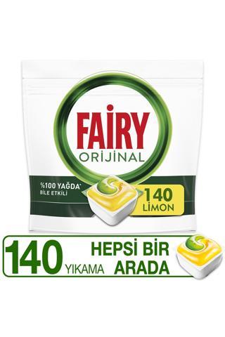 Fairy Hepsi Bir Arada 140 Yıkama Bulaşık Makinesi Deterjanı Tableti / Kapsülü Limon Kokulu
