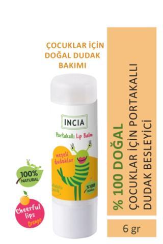 INCIA %100 Doğal Kids Dudak Besleyici Portakal Bitkisel Nemlendirici Dudak Bakım Kremi 6 gr