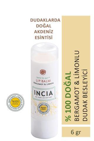 INCIA %100 Doğal Dudak Besleyici Bergamot & Limon Bitkisel Nemlendirici Dudak Bakım Kremi 6 gr