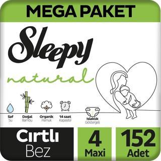 Sleepy Natural Mega Paket Bebek Bezi 4 Numara Maxi 152 Adet
