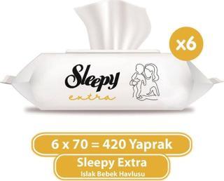 Sleepy Extra Islak Bebek Havlusu 6x70 (420 Yaprak)