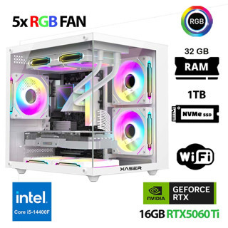 Xaser Cube X220 i5 14400F 32GB DDR5 Ram 1TB M.2 NVMe SSD 16GB RTX5060 Ti Beyaz Masaüstü Oyuncu Bilgisayarı