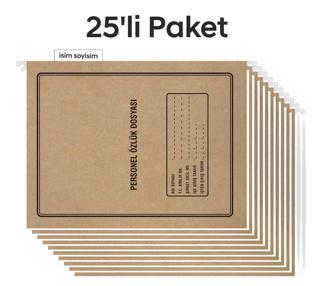 Metal Askılı Personel Özlük Dosyası 4 Yapraklı 25 li Paket