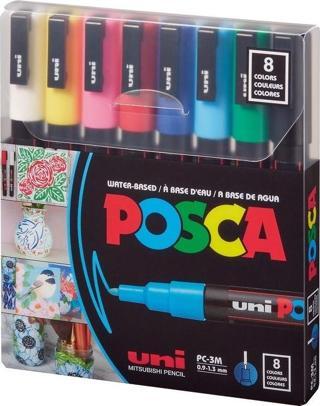 Uni POSTER MARKÖRÜ POSCA SET PC-3M 8 Lİ ANA RENK PC-3M/8C