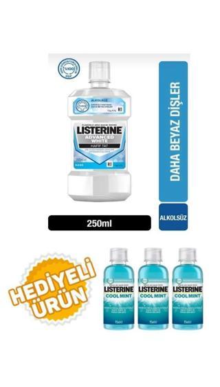Listerine Advanced White Hafif Tat Ağiz Bakim Suyu 250 ml+95 Ml 3Adet