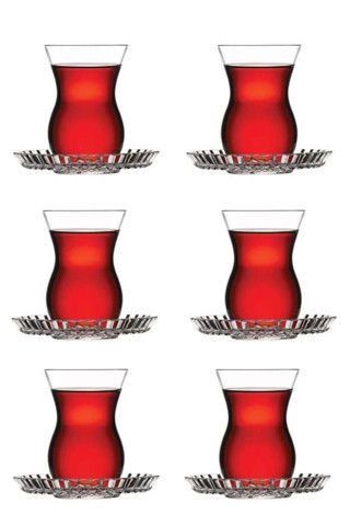 Paşabahçe beykoz crystallin çay takımı 12 parça çay bardağı seti