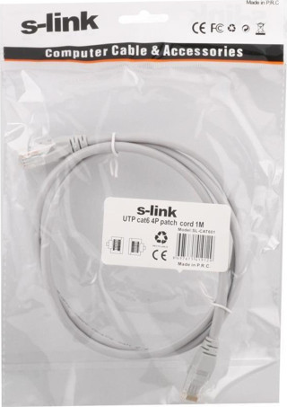 S-link sl-cat601 Cat6 1mt Gri Utp Patch Kablo