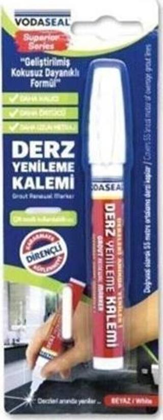 Vodaseal SS Derz Yenileme Kalemi Çift Taraflı Kullabilir Uç Beyaz