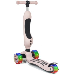 Smart Oturaklı 3 Tekerlekli Işıklı Scooter Bebe Somon Kız Erkek Çocuk Oyuncak Eğitici Oyuncaklar