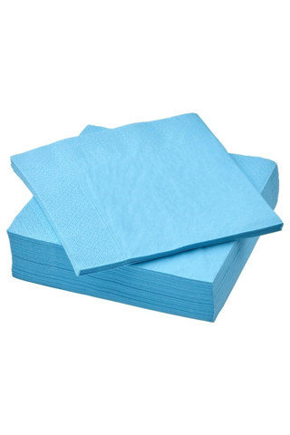 Ikea 50 Adet 3 Katlı Geniş 40X40 Cn Ticaret Yüksek Su Çekme Özellikli Kağıt Açık Mavi Peçete