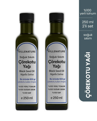 Villenature 2'li Set Soğuk Sıkım Çörekotu Yağı “Black Seed Oil” (Nigella Sativa) 250 ML