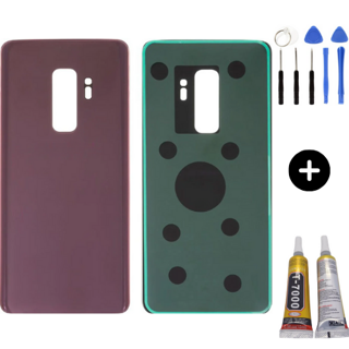 Samsung S9 Plus SM-G965 Uyumlu Arka Pil Kapağı Mor + Montaj Seti