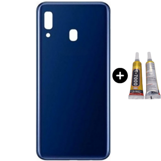 Samsung A20 SM-A205F Uyumlu Arka Pil Kapağı Mavi + B7000