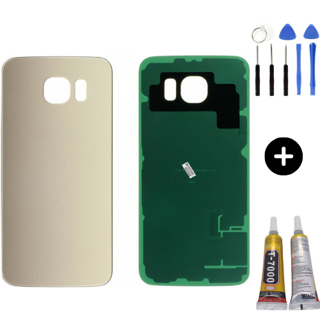 Samsung S6 SM-G920 Uyumlu Arka Pil Kapağı Gold + Montaj Seti
