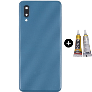 Samsung A02 SM-A022F Uyumlu Arka Pil Kapağı Mavi + B7000