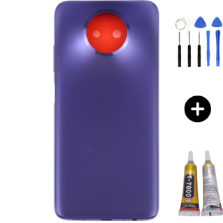 Redmi Note 9 5G Uyumlu Full Kasa Arka Pil Kapağı Mavi + Montaj Seti