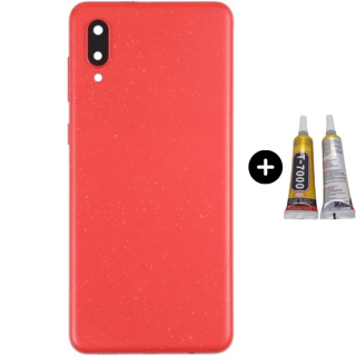 Samsung A02 SM-A022F Uyumlu Arka Pil Kapağı Kırmızı + B7000