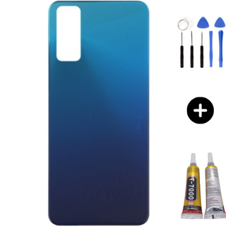 Vivo Y30 Uyumlu Arka Pil Kapağı Mavi + Montaj Seti