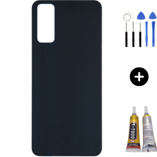 Vivo Y30 Uyumlu Arka Pil Kapağı Siyah + Montaj Seti