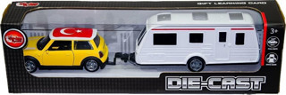 Vardem Oyuncak XFD1003 Kutulu Karavan Çeken Die-Cast Çek Bırak Mini Araba- Araba