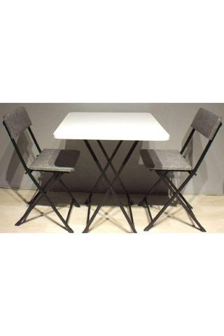 Tubix Masa Sandalye Katlanır Bistro Takımı 60Cm Kare