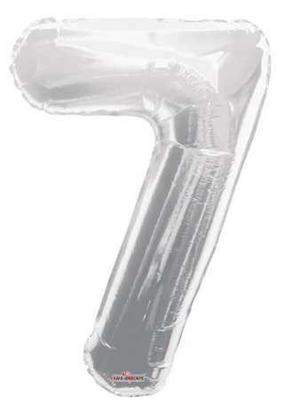 Folyo Balon 7 Rakamı Gümüş  100 cm