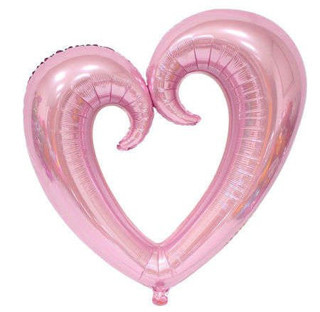Şekilli Kalp Pembe Renk Folyo Balon