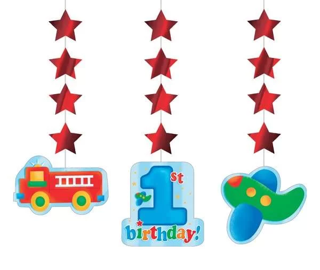 İlk Yaş Günüm Arabalı 3 lü Asma Süs