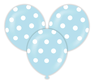 Mavi Puanlı Çepeçevre Baskılı Balon 10 Adet