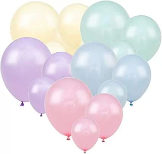Makaron Karışık Renklerde 10 Lu latex Balon Küçük Boy
