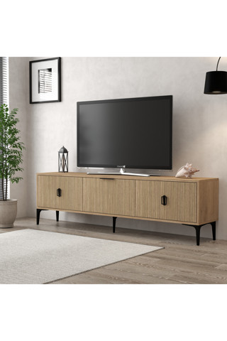 Evmo Home 3803 Neva Tv Ünitesi 180 Cm 3 Kapaklı Natural- Yunus Tv Sehpası