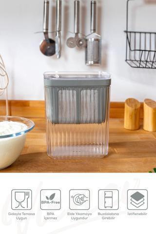 Yoğurt Süzme Filtreli Saklama Kabı 2,2 Litre