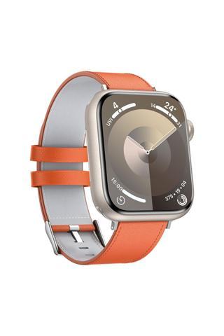 Benks Watch 40Mm Vintage Genuine Leather Serisi Deri Kordon Strap Kayış Turuncu