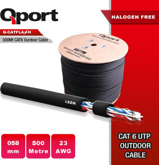 QPORT CAT6 Utp 23AWG 500m Outdoor Makaralı LSZH Kablo Q-CATFLASH