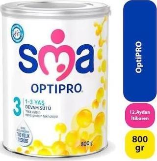 Sma Optipro 3 No 800g 1-3 Yaş Bebek Devam Sütü