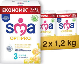 SMA Optipro Probiyotik 3 1- 3 Yaş Devam Sütü 1200 Gr X 2 Adet