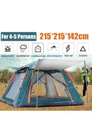 Vanckey Tam Otamatik Tenteli 4 Kişilik Aile Kamp Çadırı Portatif Anti-uv Koruma Yağmur Geçirmez