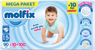 Molfix Bebek Bezi Beden:5 (11-18KG) Junior 100 Adet Mega Pk