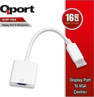 QPORT Q-DP-VGA 0.15metre DP-VGA (D) Görüntü Adaptörü Beyaz 1080p