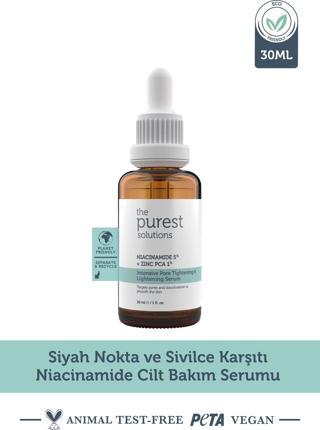 The Purest Solutions Siyah Nokta Ve Sivilce Karşıtı Niacinamide Cilt Bakım Serumu 30 Ml (niacinamide 5% & Zinc Pca 1%)