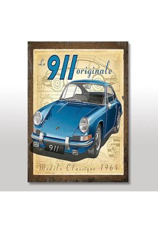 Porsche 911 Kılasik Modeli Ahşap Poster 20x30