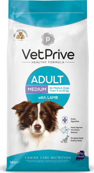 Vet Prive Dog Adult Medium With Lamb 14 Kg