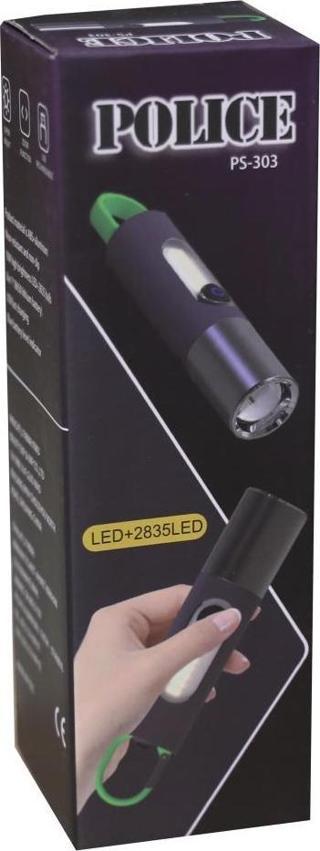 Polıce PS-303 Yan Aydınlatma Işıklı, Şarjlı El Feneri