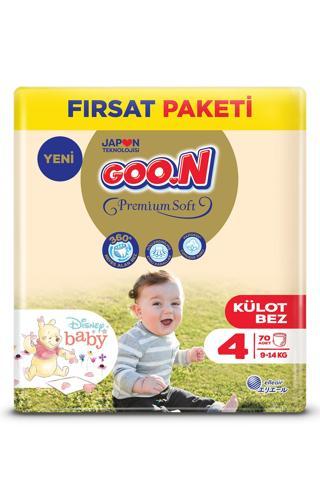 Goo.n Premium Soft 4 Numara Süper Yumuşak Külot Bebek Bezi Fırsat Paketi - 70 Adet