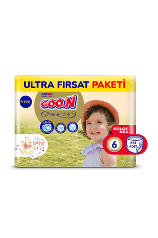 Goo.n Premium Soft 6 Numara Süper Yumuşak Külot Bebek Bezi Ultra Fırsat Paketi - 224 Adet