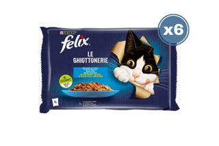 Felix Multipack Somonlu&Ton Balıklı Yetişkin Kedi Zarf Maması 4x85gr 6lı