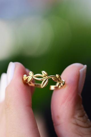 Sahira Jewelry Kadın 14k Altın Kaplama Aşk Sarmaşığı Ayarlanabilir  Yüzük