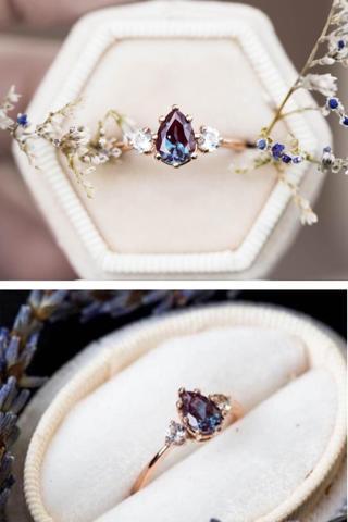 Sahira Jewelry 14 Ayar Rose Altın Kaplama Mistik Topaz Taşlı Kadın Yüzük